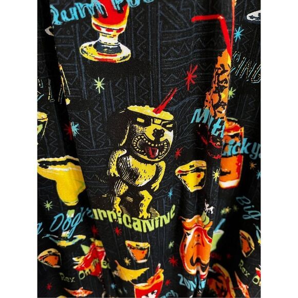 Big Dogs Black Dog Drink Menu Short Sleeve Rayon Button Down Shirt sz XL EUC - Picture 2 of 7